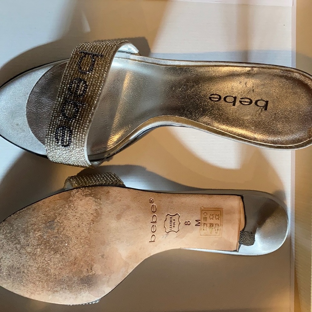 Bebe heels size 8. Silver/clear beads..